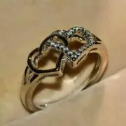 1Ct Round-Cut Moissanite Promise Cluster Engagement Ring 14K White Gold Plated