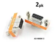 2-PACK DB9 Mini NULL MODEM Female/Female Data Transfer Adapter/Gender Changer