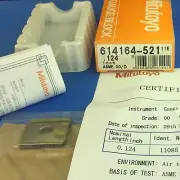 MITUTOYO 614164-521 Square Gage Block 0.124" ASME 00 w/Cert.Machinist