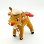 Rudolph The Red Nosed Reindeer Vtg 1999 Backpack Clip Ornament Plush NWOT New