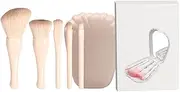 [Generic] Travel Makeup Brushes - Make Up Brush Set | Professional Makeup Brush Sets For Women | Retractable Cosmetic Tool Applicator For Concealers Blush Lip Loose Powder Eye Shadows Foundation