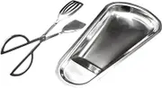 MAGICLULU 4-in-1 Buffet Tong Set Toast Tong Bread Clamp Dessert Clip Steak Stainless Steel Comfortable for Cooking Serving