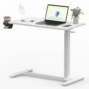 Mobile Standing Desk with Wheels Pneumatic Laptop Desk Rolling Computer Cart ...