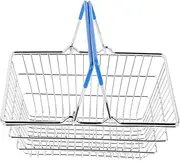 NOLITOY Mini Shopping Basket for Hollow Metal Storage Organizer Small Lightweight for Crafts Decorative Use for Interactive Play and Nursery Organization
