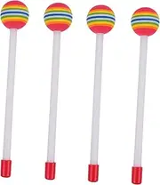 UPKOCH 4Pcs Rainbow Color Drum Sticks for Percussion Instrument Accessory Soft Mallet Design for Boys for Daily Practice Performances