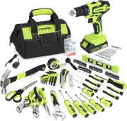 FASTPRO 232-Piece 20V Cordless Lithium-ion Drill Driver and Home Tool Green