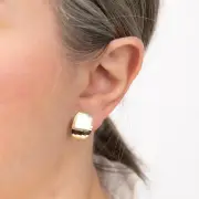 9ct Yellow Gold Hammered Hinged Stud Earrings