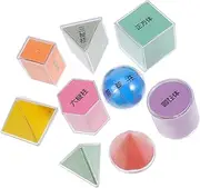 LIGHTAOTAO 9pcs Translucent Geometric Solids for Light Table Shapes Recognition Educational Toy Math Skills Imagination for Preschool Kindergarten Learning Activities