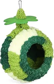 Abaodam Winter Bird Nest House for Parrots Medium Plush Hammock Hideout Insulated Warm Snuggle Hut for Bird Cage Easy to Clean and Install for Parakeets and Conures