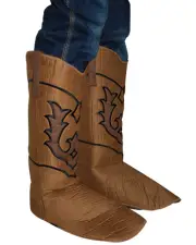 Brown Suede Cowboy Mens Boot Covers