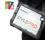 StylePro, Air 4 shockproof case with tempered glass screen protector, hand strap, shoulder strap & rotating stand for iPad Air 4, 10.9" black