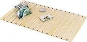 LVLDAWA Foldable Solid Wood Bed Board, Breathable Wood Bed Support Slats Roll Up Sleeping Mattress with Nylon Cord for Single Size Bed(80x130cm)