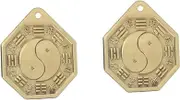 Luxshiny Chinese Brass Bagua Mirror Eight Diagrams Hanging Decor for Blessing and Indoor Decoration Antique Style Mirror for Home Temple and Living Room