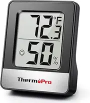 ThermoPro TP49B Hygrometer Temperature Sensor with Large Digital View Humidity Meter with Temperature and Humidity Sensor Room Thermometer for Baby Humidity Monitor for Greenhouse Cellar Garage