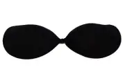 New Boost Bra Stick-On Strapless Back Black B-Cup Push Up Bare Naked Gel Pads