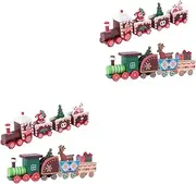 Vaguelly 2sets Handmade Wooden Train Model Christmas Balls Unique Decor for Christmas Season 2pcs*2