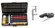 Lansky Deluxe Knife Sharpening System - 5 Hones + C-Clamp Mount + Lansky Blademedic Pocket Sharpening Kit Bundle