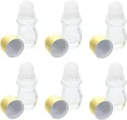 Mikinona 6Pcs Portable Glass Roller Bottles Refillable Perfume and Essential Oil Containers Leakproof Travel Bottles for Toiletries for Organizing Liquid Essentials