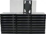 (25) 2 Disc Capacity CD Jewel Boxes Case 24mm Double Chubby Dark Gray CD2R24DGNT