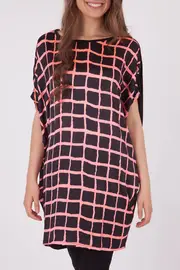 Check Viscose Dress--JJ-GT5