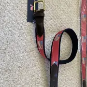 NWT VINEYARD Vines USA FLAG Canvas/ Leather Men's Belt Size 32