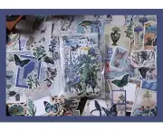 Blue Junk Journal Sticker Ephemera Scrapbooking Journals Card Making 200pcs
