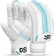 DSC Cynos 1010 Cricket Batting Gloves for Youth | Color: White | Size - Youth Left Hand | Multi Flex Points Construction | Low-Density | Reinforced Protection | Leather Palm