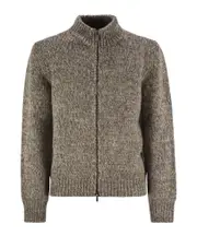 Zippered knitted sweater 54 Gray