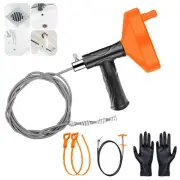 Drain Snake Auger 33 Feet, Plumbing Snake Drain Hair Clog Removal Tool, Heavy...