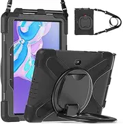 Samsung Galaxy Tab Active Pro 10.1 T540 T545 T547 Case, [Rugged] [Heavy Duty] Galaxy Tab Active Pro 10.1 T540 T545 T547 Cover with 360° Swivel Stand / Handle Grip / Shoulder Strap / Pencil Holder