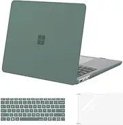 [MOSISO] Case Compatible with Surface Laptop 5/4/3 13.5 inch 2022 2021 2019 Release with Metal Keyboard (models: 1951 & 1868), Protective Plastic Hard Shell&Keyboard Cover&Screen Protector,Emerald Green