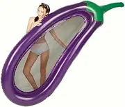 1pc Inflatable Eggplant Shaped Swimming Bed Floating Water Lounger Suitable for Pool Fun Water Party LWX