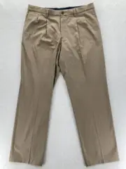 Dockers Signature Khaki Mens 38x34 Classic Straight Leg Brown Pants Pleated NWT