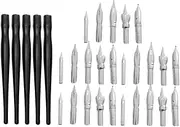 SHOWERORO Ergonomic Drawing Pen Holder Calligraphy Nibs Replacement Set for Manga and Fountain Pens