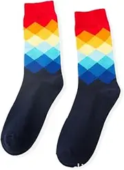 [pants & sox] 6 Pairs Diamond Wave Pattern Socks 1