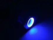 MARINE BOAT SS304 BLUE LED ULTRA FLUSH LIGHT ON-OFF PUSH SWITCH RING BUTTON
