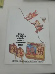 1991 DISNEY Food Snack PRINT AD ART CHIP 'N DALE RESCUE RANGERS FUDGE BARS 8x11