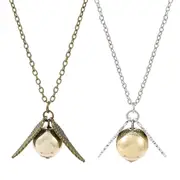 Harry Potter Golden Snitch Necklace Pendant Quidditch Match Wings Gold & Silver Key chains