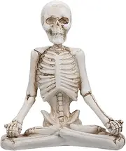 ABOOFAN Yoga Skull Halloween Yoga Skeleton Figurine Skeleton Halloween Yoga Halloween Decoration Yoga Skeleton Decor Halloween Ghost Skeleton Figure Yoga Skeleton Figurines White Resin