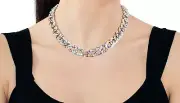 Silver Multi Color Cuban Chain