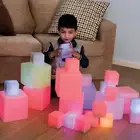 12 PCS Light Up Building Blocks ICT Sensory Colorful Glowing Cubes Rechargeable