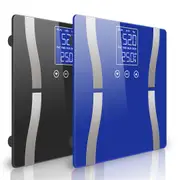 SOGA 2X Digital Body Fat Scale Bathroom Scale Weight Gym Glass Water LCD Blue/Black