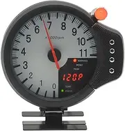 SKMWLMRAJ 5 Inch 3 In1 Auto Racing Modification Car Tachometer Gauge 11000 RPM Water Oil Temp Pressure Meter Fit for 12V Gasoline Engine Automobile Tachometer(White)