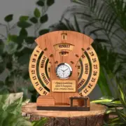 Lifetime Calendar with Desk Organizer and Clock wooden premium antique look