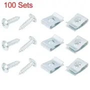 100 Sets 4.2x16mm U Clip Screw Assortment Auto Dash Trim Metal Interior