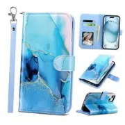 Compatible with iPhone 15 Wallet Case for Women, iPhone 15- 6.1 inch Marble