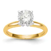 14k Two-tone 1/2 Ct. VS/SI+ G+ Lab Grown Diamond Lightweight Knife Edge Round 4 Prong Solitaire Engagement Ring