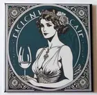 Woman with White Wine FRIDGE MAGNET advertisement sign sexy