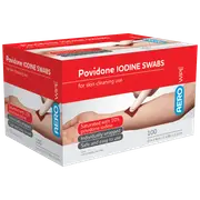 AEROWIPE 10% Povidone Iodine Swabs 60 x 33mm Box/100