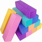 12 Pcs Nail Buffer Block, 4 Sided Sanding Buffers for Acrylic and Natural Nails, Medium Grit Mix Color